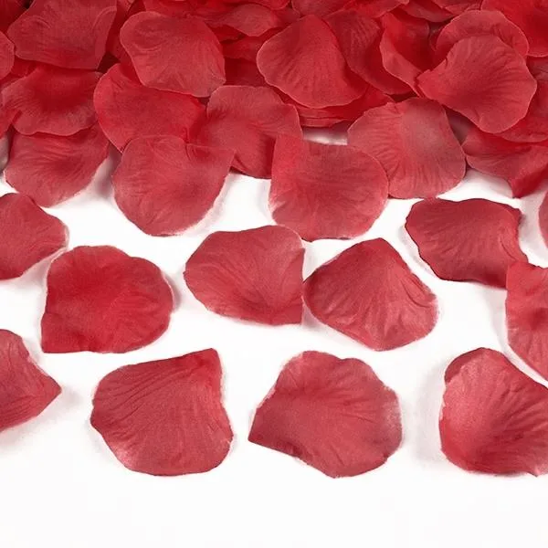 2x Streukörbchen mit Rosenblättern rot