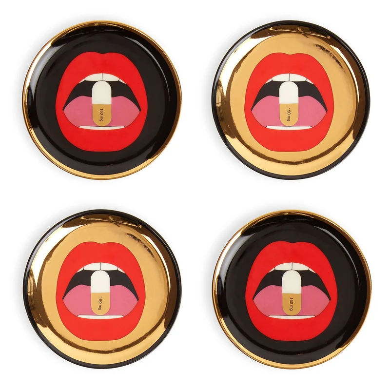 Untersetzer-Set FULL DOSE schwarz/rot/gold