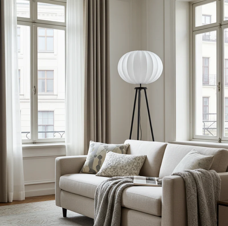 Elegante Stehlampe Wohnzimmer 125cm