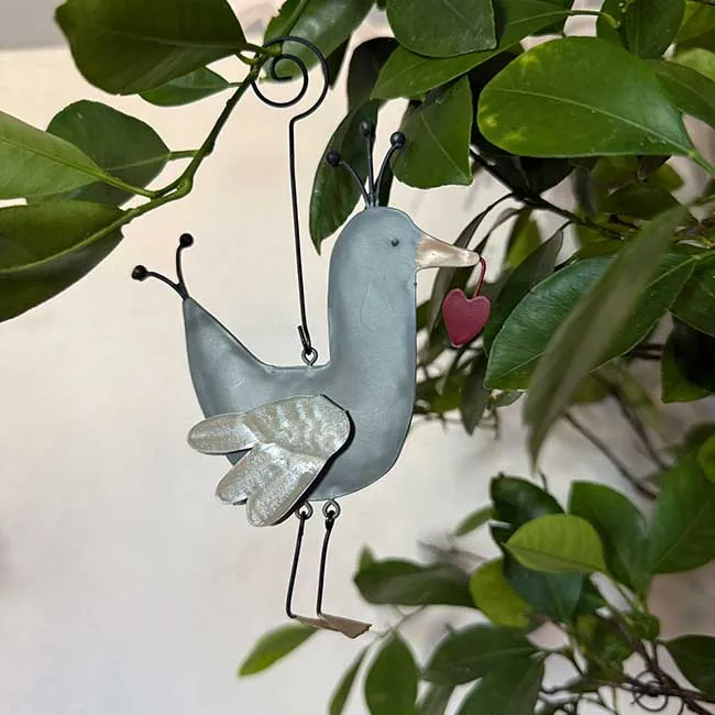 Osterdeko Vogel mit Herz
