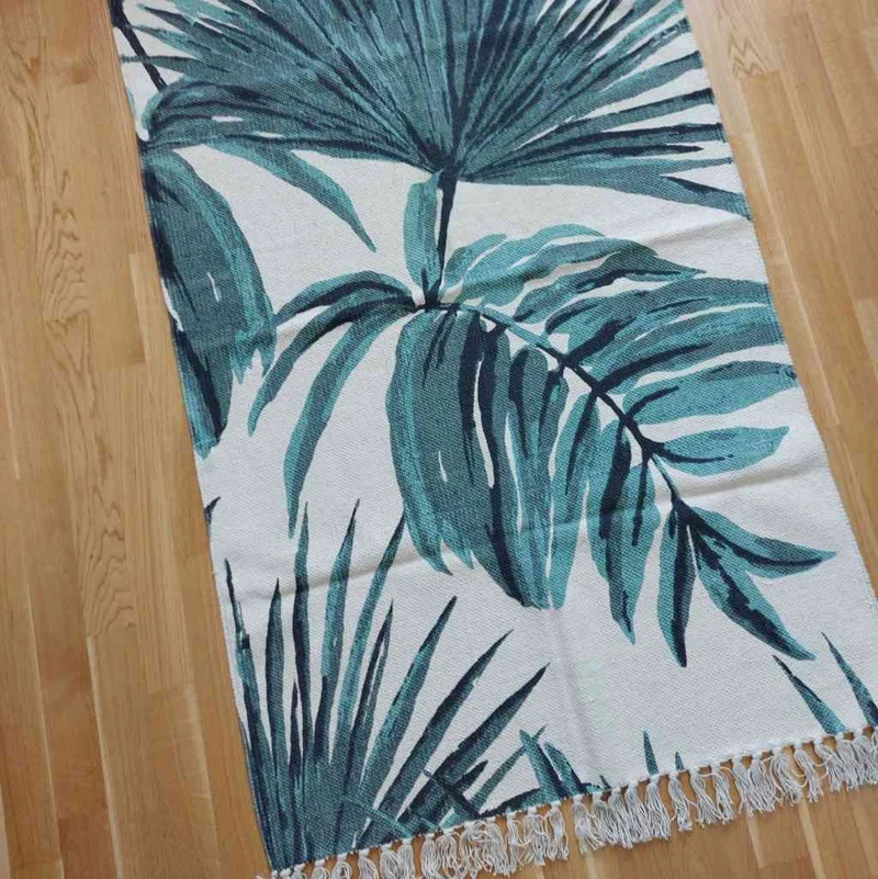 Teppich HAVANNA Printteppich bedruckt Fächerpalme 150x90 cm GoodWeave-zertifiziert