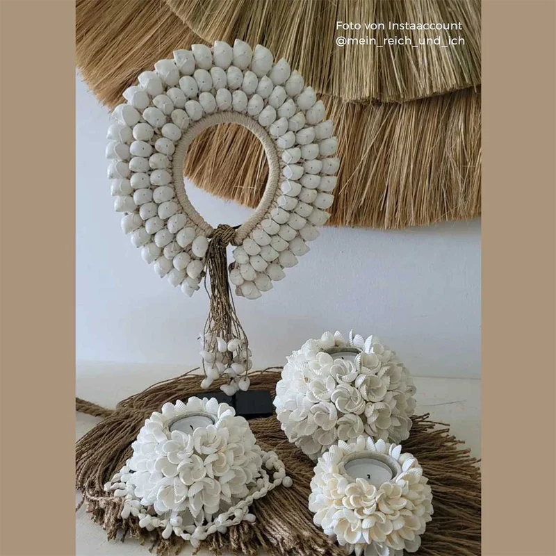 Teelichthalter aus Muscheln "Flower Power" | 3er Set