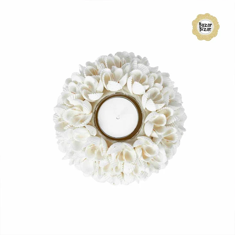 Teelichthalter aus Muscheln "Flower Power" | 3er Set