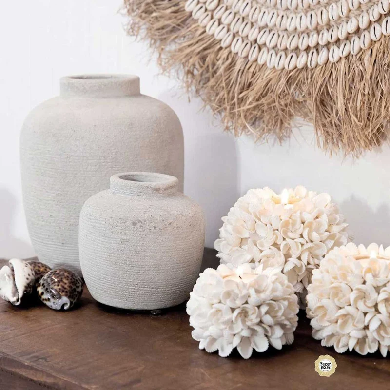 Teelichthalter aus Muscheln "Flower Power" | 3er Set