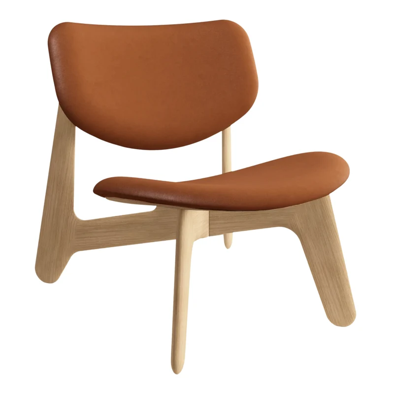 Slab Lounge Chair | Wohnzimmer Loungestuhl in Cognac