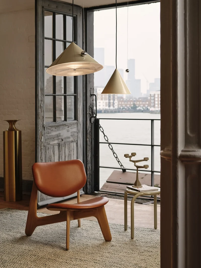 Slab Lounge Chair | Wohnzimmer Loungestuhl in Cognac