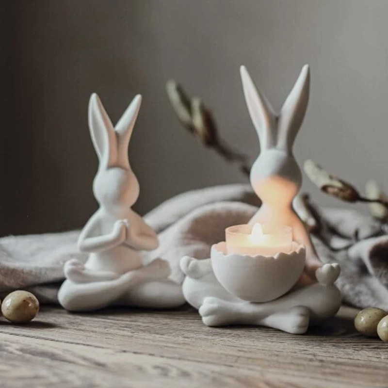 Yoga Hase Teelicht
