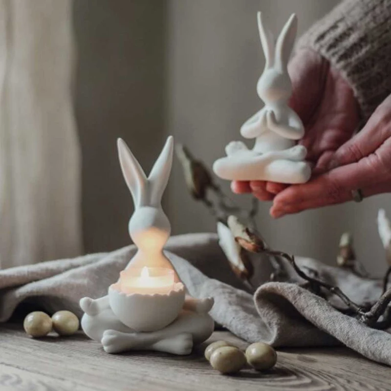 Yoga Hase Teelicht