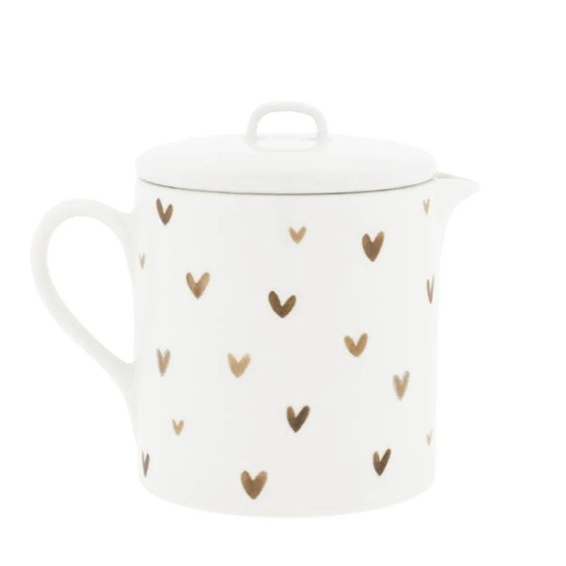 Bastion Collections Teekanne Brown Hearts