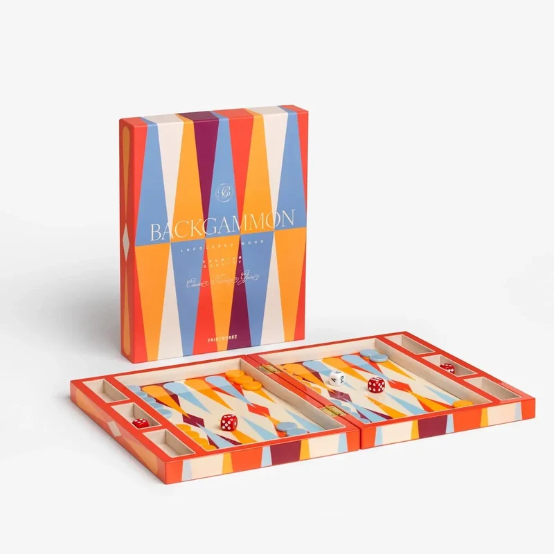 Backgammon Spiel Lacquered Red – Printworks