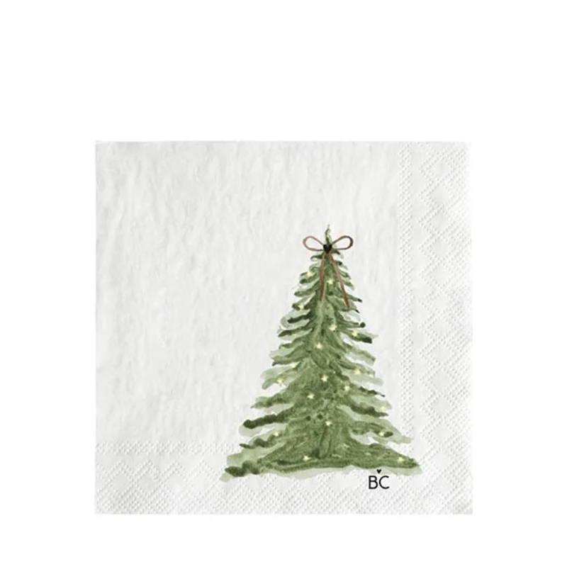 Bastion Collections Cocktailservietten Xmas Tree with Bow