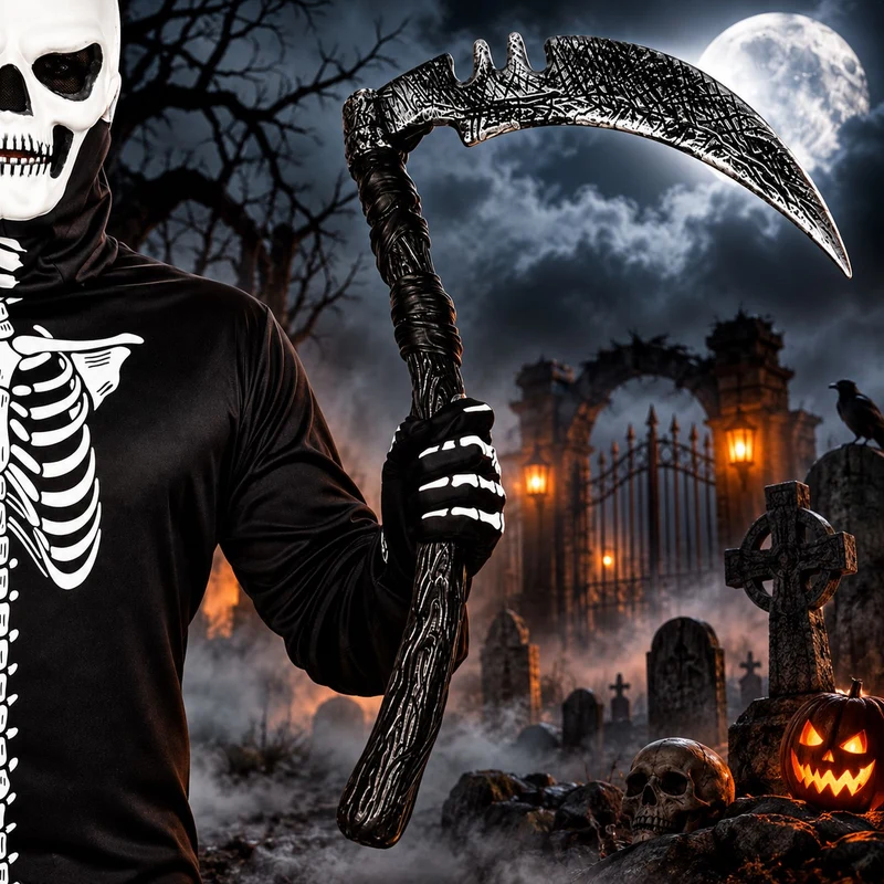 Sense zum Kostüm 40 cm | Halloween Sensenmann Accessoire