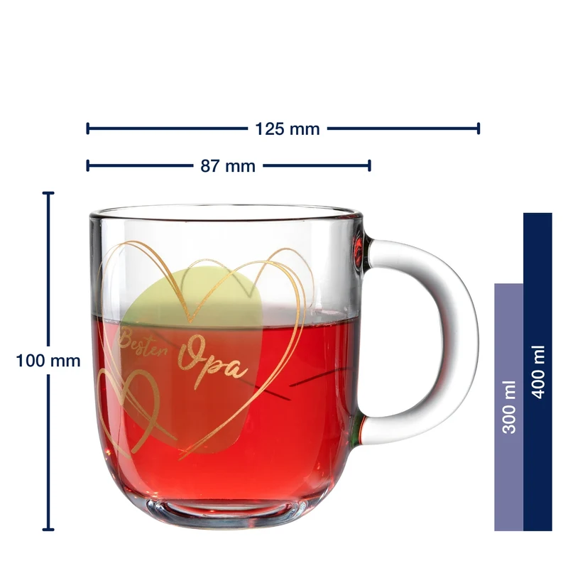 Tasse EMOZIONE 400 ml grün 'Bester Opa'