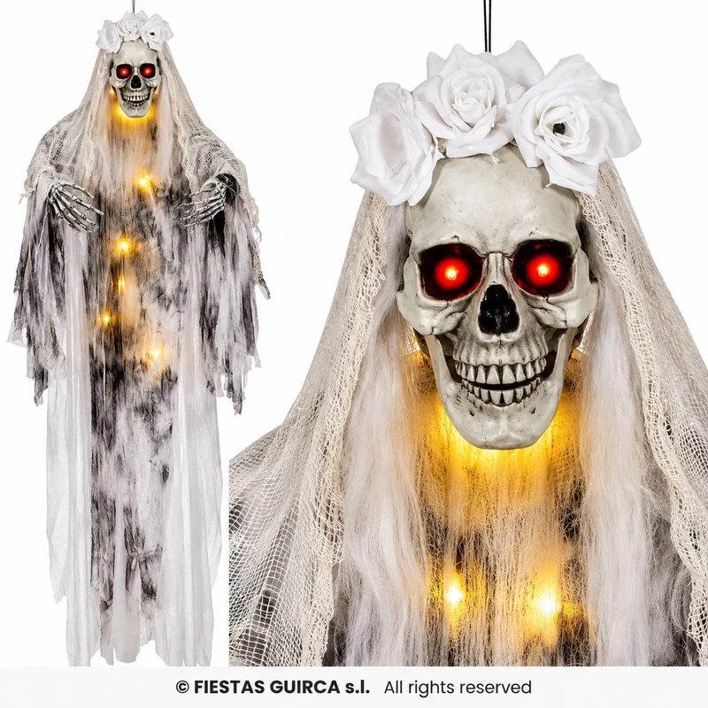 Halloween Figur "Skelett Braut" Animiert | 180 cm - Licht
