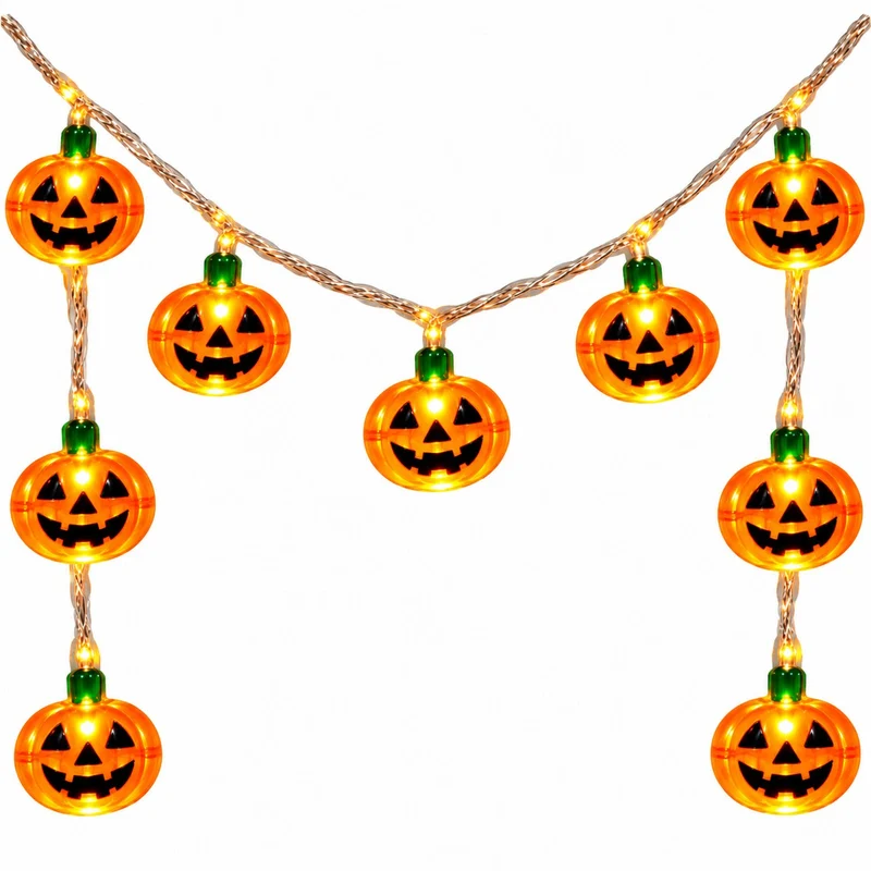 "Kürbis" Lichterkette 120 cm | Halloween Dekoration