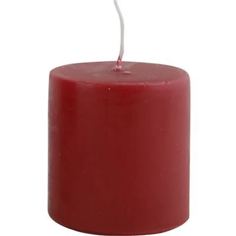 Ib Laursen Stumpenkerze dunkelrot ROT 28 h Brenndauer Diederich Blockkerze 7x6 cm