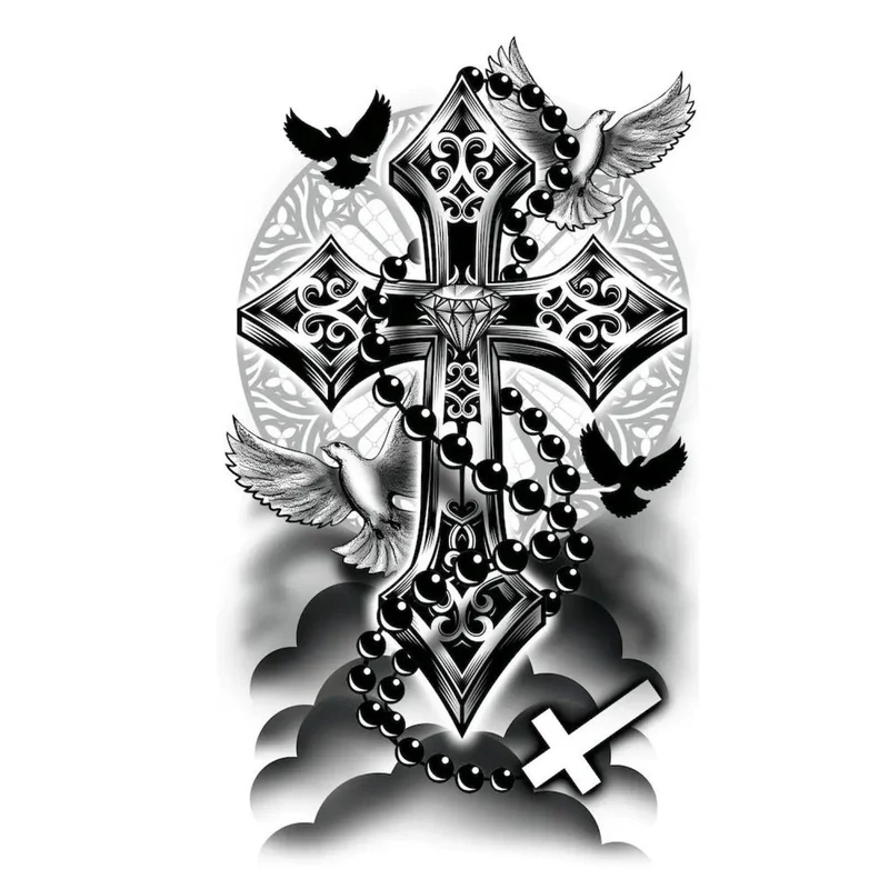 Halloween Tattoo "Kreuz" | 14 x 30 cm