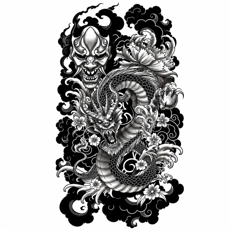Halloween Tattoos "Drache" | 14 x 9 cm