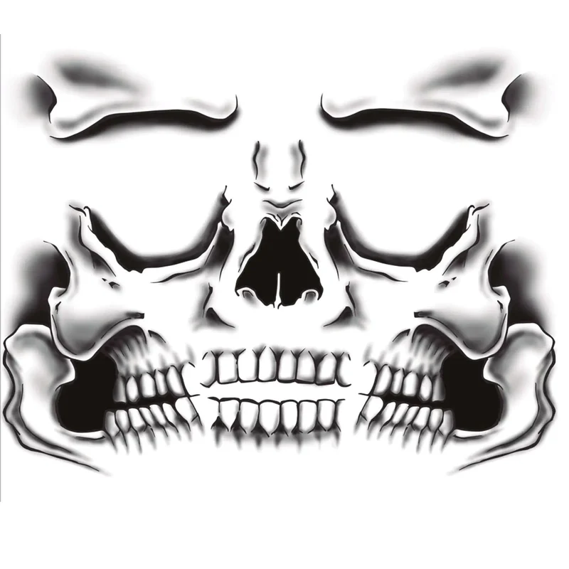 Halloween Gesicht-Tattoo "Skelett" | 30 x 14 cm
