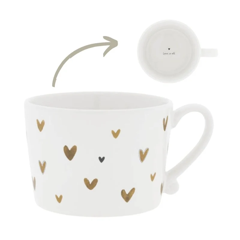 Bastion Collections Tasse Brown Hearts