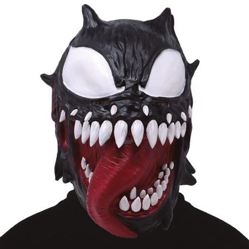 Halloween Latex Maske „Alien Antiheld“ | Schwarz