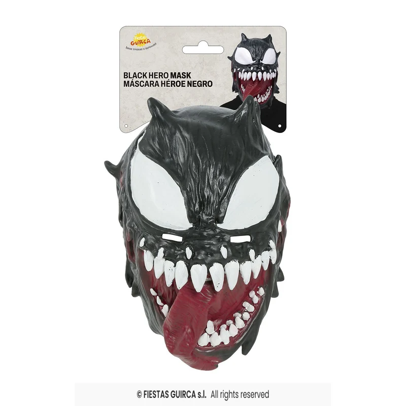 Halloween Latex Maske „Alien Antiheld“ | Schwarz