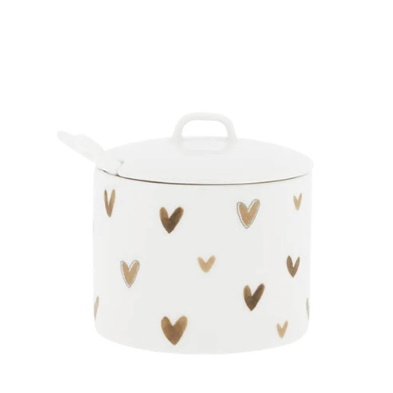 Bastion Collections Zuckerdose Brown Hearts