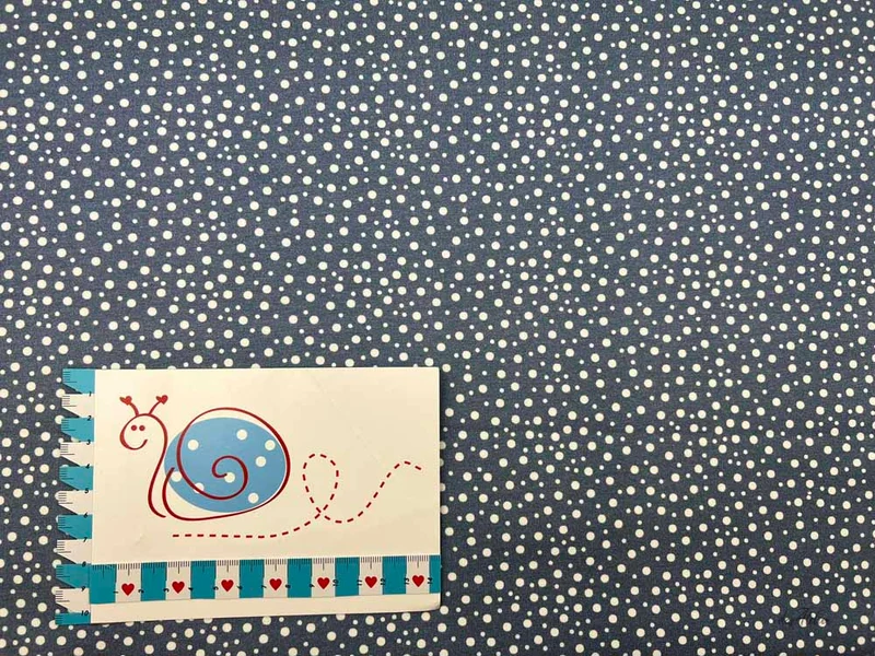 French Terry Winter Dot, blau/weiss