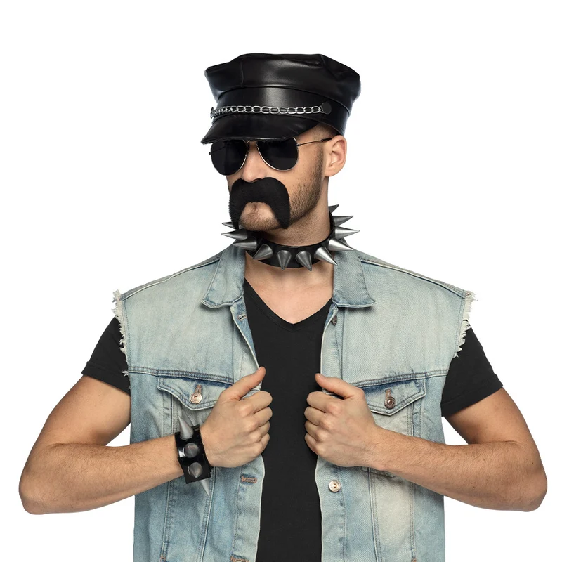 Kostüm-Set "Rocker" - 5-tlg. | Biker Verkleidung