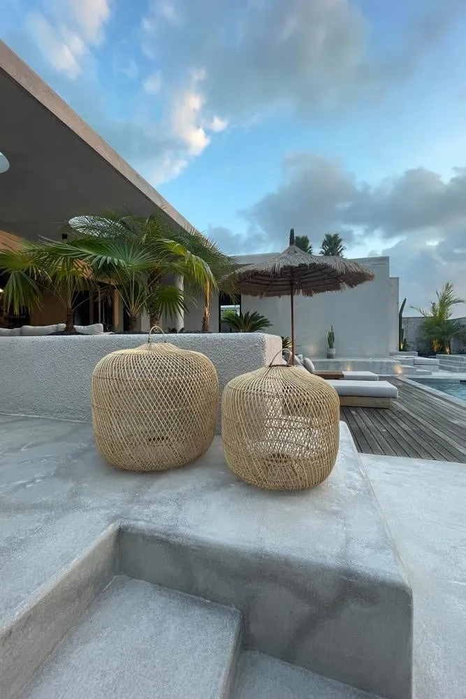 Batu Bolong Lampenschirm Rattan L
