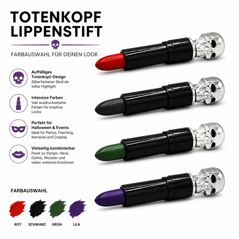 Totenkopf Lippenstift | Farbauswahl