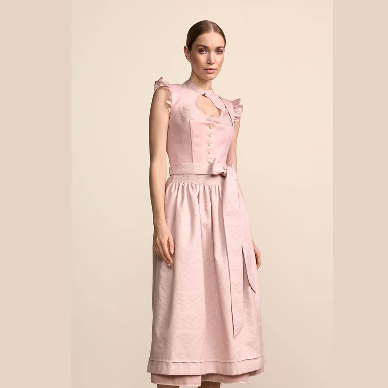 Krüger Dirndl Elouise Rosa Knopfleiste 80cm