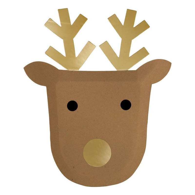 Pappteller RENTIER 8 Stück Partyteller | Plätzchenteller Advent | MERI MERI