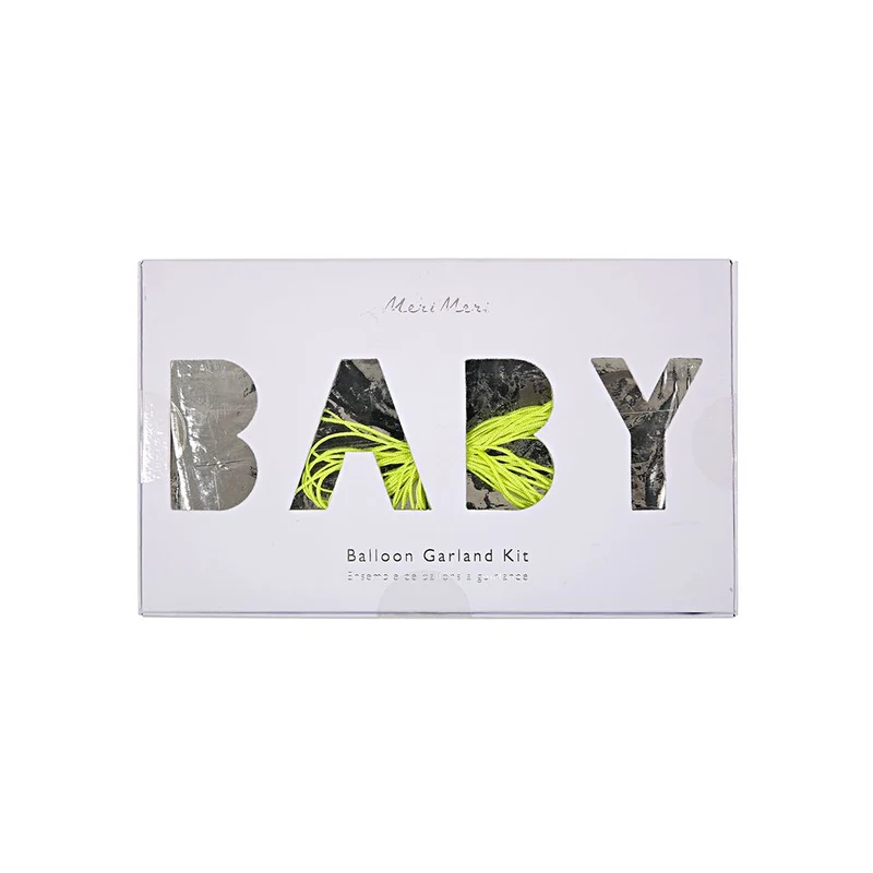 Meri Meri Girlande Banner BABY | 3,60 m | Honeycomb Folienluftballon