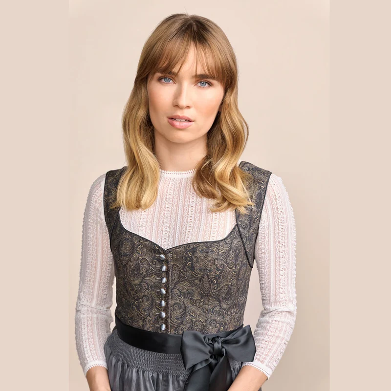 Krüger Dirndl Kristi Blau Herzausschnitt 60cm