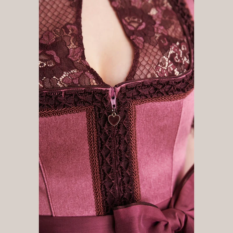 Krüger Dirndl Danila Pink mit Miederborte 70cm
