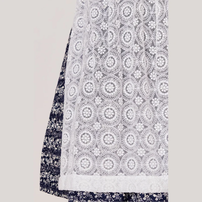 Krüger Dirndl Minna Marine Spitzenschürze 60cm