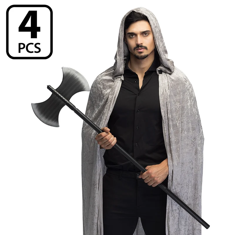 Doppel Axt "Dungeon" aus Kunststoff 4-tlg- | 106cm