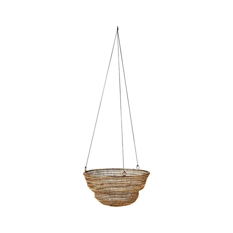 Blumenampel Hängekorb WIRE M Drahtkorb 25x14 cm | messingfarben Obstkorb | Affari of Sweden