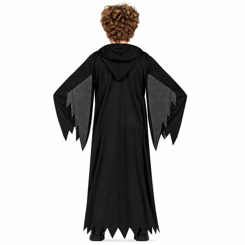 Halloween Kinderkostüm "Black Ghost" | Tunika mit Kapuze
