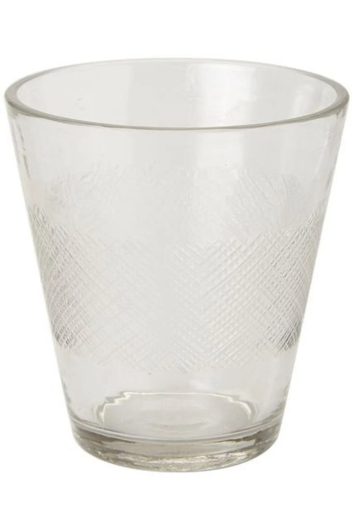 GLAS Windlicht FLORENTINE Glasvase 13x12 cm | mundgeblasen graviert