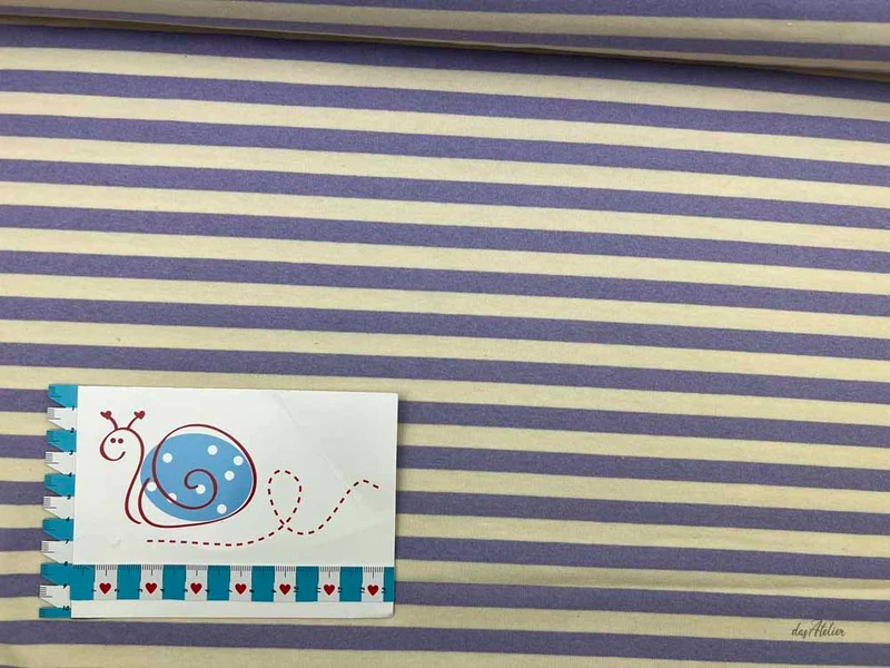 French Terry Summer Stripes, flieder/natur