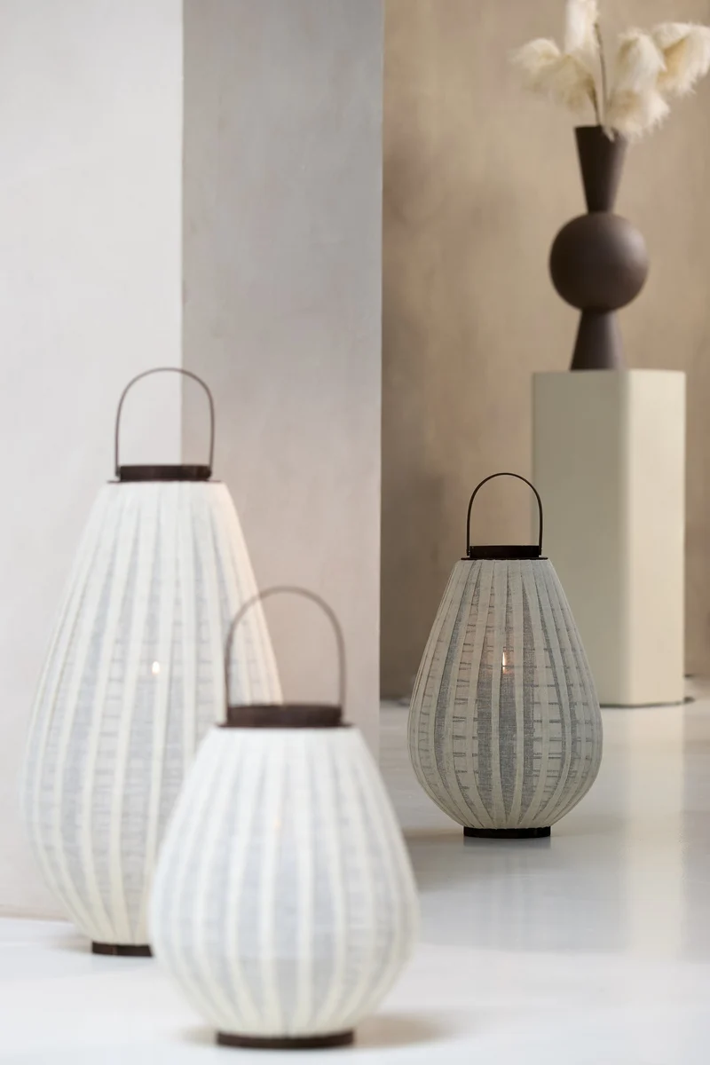 Windlicht DAZIO Leinen naturell 32×32×40cm