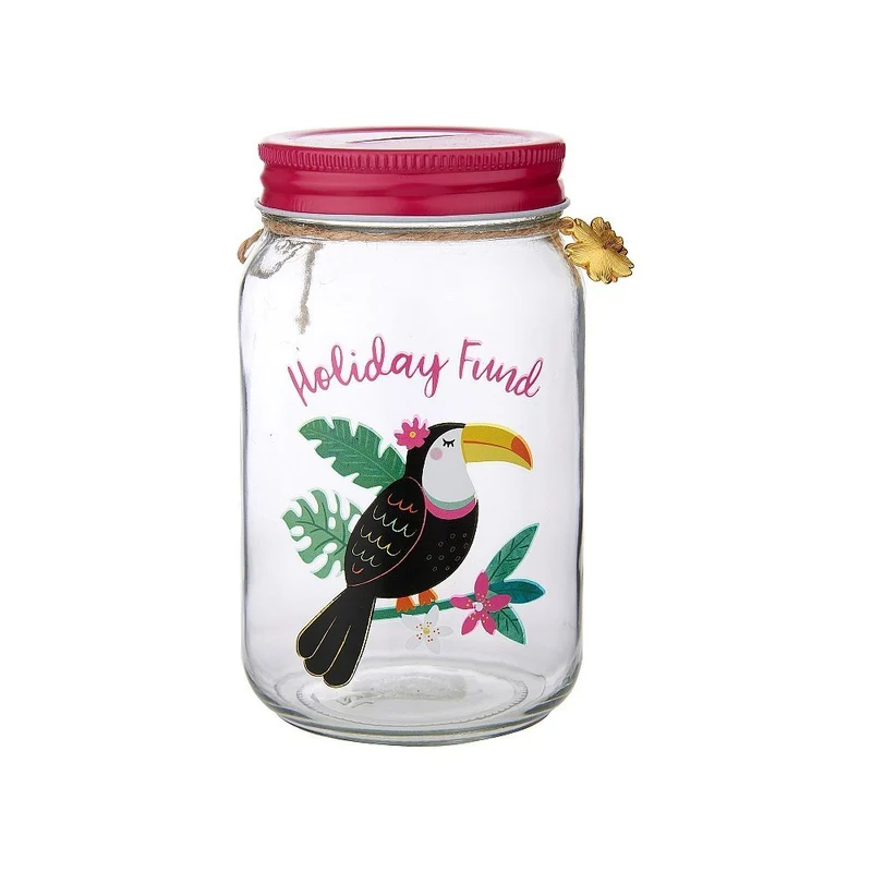 SPARDOSE Urlaubskasse TIKI TOUCAN HOLIDAY FUND Money Jar | SASS & BELLE