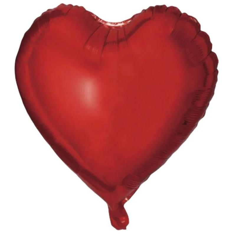 18"/Ø43cm Herz Folienballon Uni | Rot