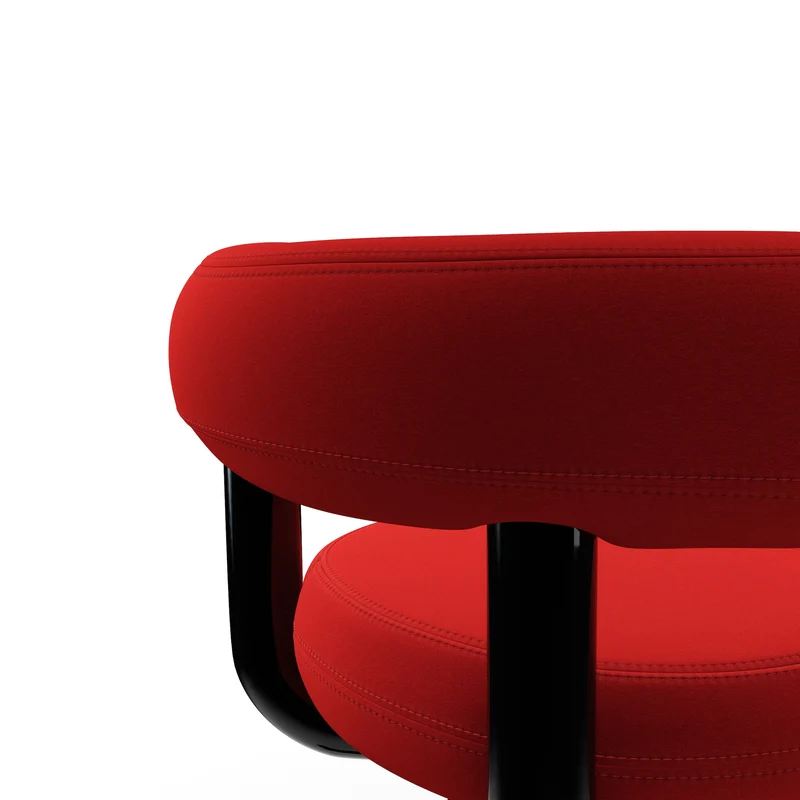 Fat Work Chair – Orange Red Stoff (Kvadrat Hero 2)