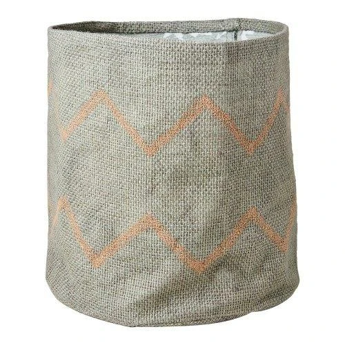 Übertopf XL Jute blaugrau KALIFA_LF 22x22 cm innen beschichtet | Aufbewahrung