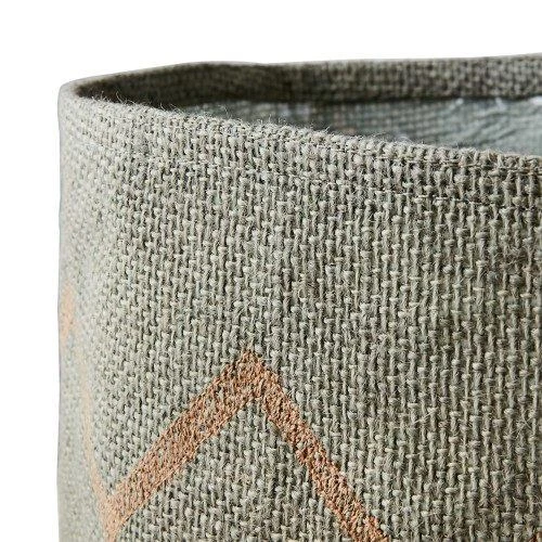 Übertopf XL Jute blaugrau KALIFA_LF 22x22 cm innen beschichtet | Aufbewahrung