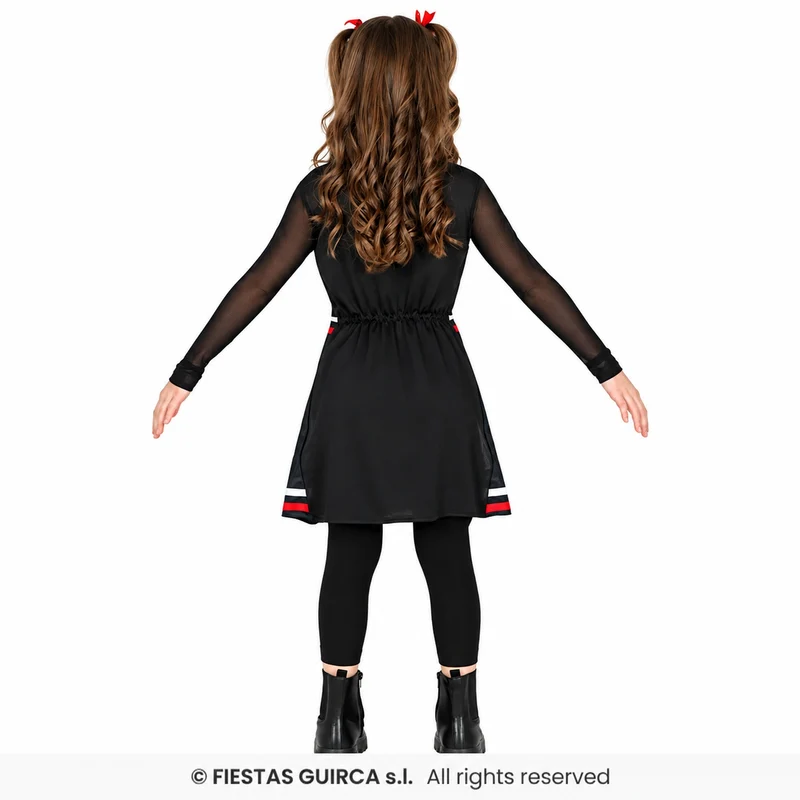 Halloween Kinderkostüm "Gothic Cheerleader" | Schwarz