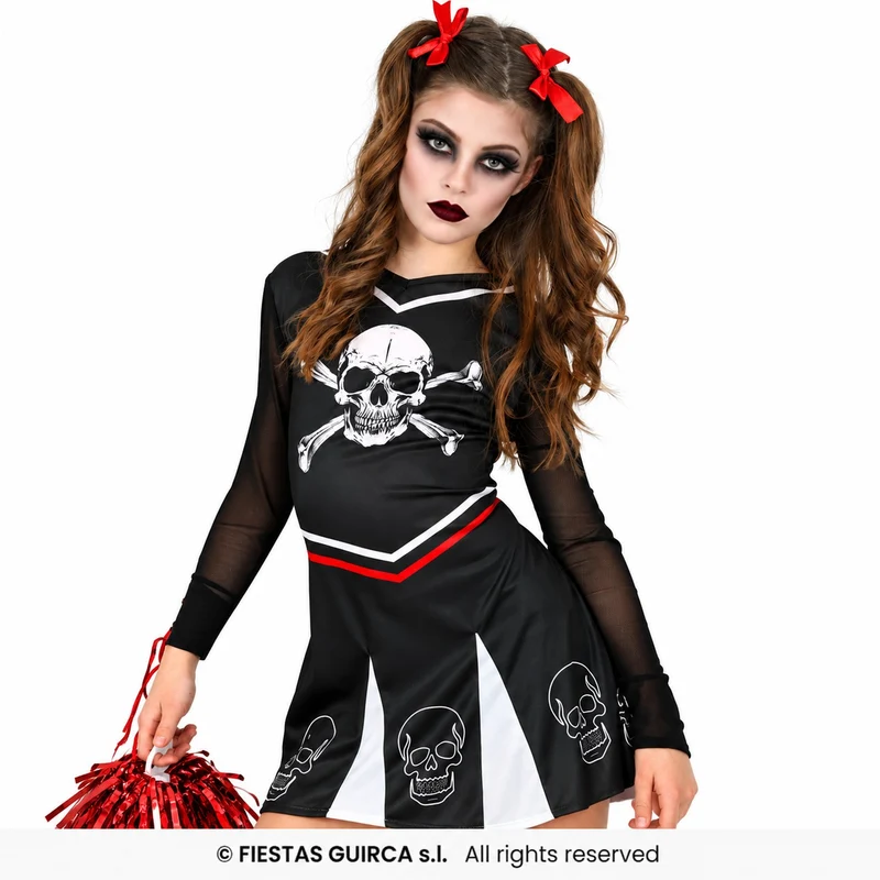 Halloween Kinderkostüm "Gothic Cheerleader" | Schwarz